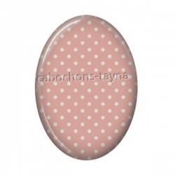 pois fond vieux rose ovale