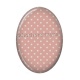 Cabochon Résine Ovale - pois fond vieux rose ovale