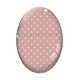 Cabochon Verre Ovale - pois fond vieux rose ovale