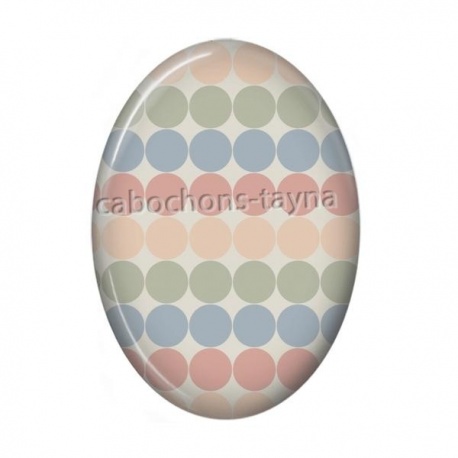 Cabochon Résine Ovale - pois fond ovale
