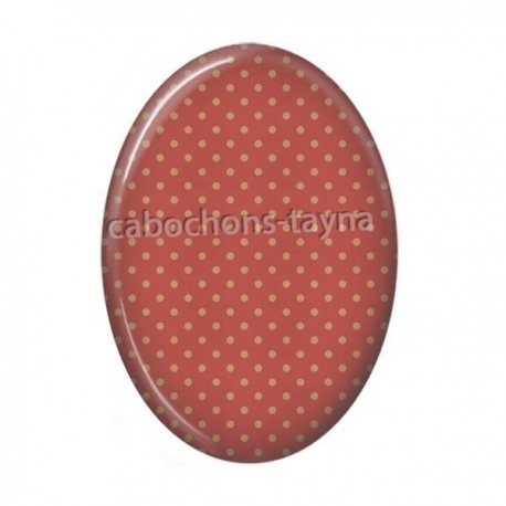 Cabochon Résine Ovale - fond pois ovale