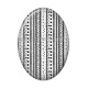 Cabochon Résine Ovale - fond rayure noir et blanc ovale