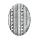 Cabochon Verre Ovale - fond rayure noir et blanc ovale