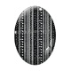 Cabochon Verre Ovale - fond rayure noir et blanc ovale