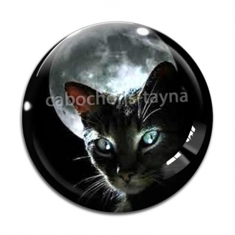 Cabochon Verre - chat