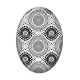 Cabochon Résine Ovale - fond rond pois noir et blanc ovale