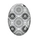 Cabochon Verre Ovale - fond rond pois noir et blanc ovale