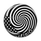 Cabochon Résine - spirale noire et blanc