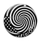 Cabochon Verre - spirale noire et blanc