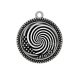Pendentif Cabochon Argent - spirale noire et blanc