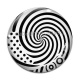 Cabochon Verre - spirale noire et blanc