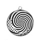 Pendentif Cabochon Argent - spirale noire et blanc