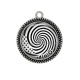 Pendentif Cabochon Argent - spirale noire et blanc