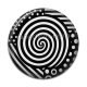 Cabochon Résine - spirale noire et blanc