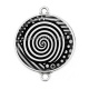 Connecteur Cabochon Argent - spirale noire et blanc