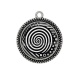 Pendentif Cabochon Argent - spirale noire et blanc