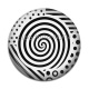 Cabochon Résine - spirale noire et blanc