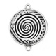 Connecteur Cabochon Argent - spirale noire et blanc