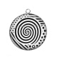 Pendentif Cabochon Argent - spirale noire et blanc