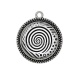 Pendentif Cabochon Argent - spirale noire et blanc