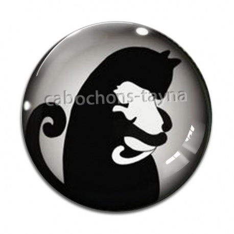 Cabochon Verre - chat