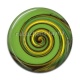 Cabochon Résine - spirale verte et jaune