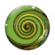 Cabochon Verre - spirale verte et jaune