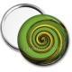 Miroir de poche - spirale verte et jaune