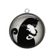 Pendentif Cabochon Argent - chat