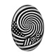 spirale noire et blanc ovale