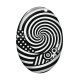Cabochon Verre Ovale - spirale noire et blanc ovale