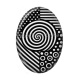 spirale noire et blanc ovale