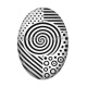 Cabochon Résine Ovale - spirale noire et blanc ovale