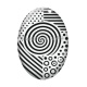 Cabochon Verre Ovale - spirale noire et blanc ovale