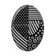 Cabochon Résine Ovale - fond noire et blanc ovale