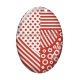 Cabochon Verre Ovale - fond rouge et blanc ovale