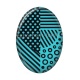 Cabochon Résine Ovale -  fond noire et turquoise ovale