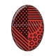 Cabochon Résine Ovale -  fond rouge et noir ovale