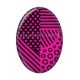 Cabochon Résine Ovale -  fond noire et et fuchsia ovale