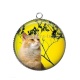 Pendentif Cabochon Argent - chat