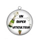 Pendentif Cabochon Argent - un super viticulteur 