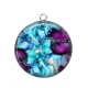 Pendentif Cabochon Argent - fond abstrait