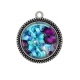 Pendentif Cabochon Argent - fond abstrait