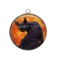 Pendentif Cabochon Argent - chat