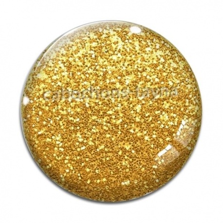 Cabochon Verre - brillant doré