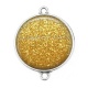 Connecteur Cabochon Argent - brillant doré
