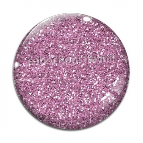 Cabochon Verre - brillant rose