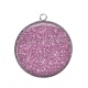 Pendentif Cabochon Argent - brillant rose