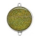 Connecteur Cabochon Argent - fond brillant multicolore