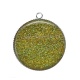 Pendentif Cabochon Argent - fond brillant multicolore